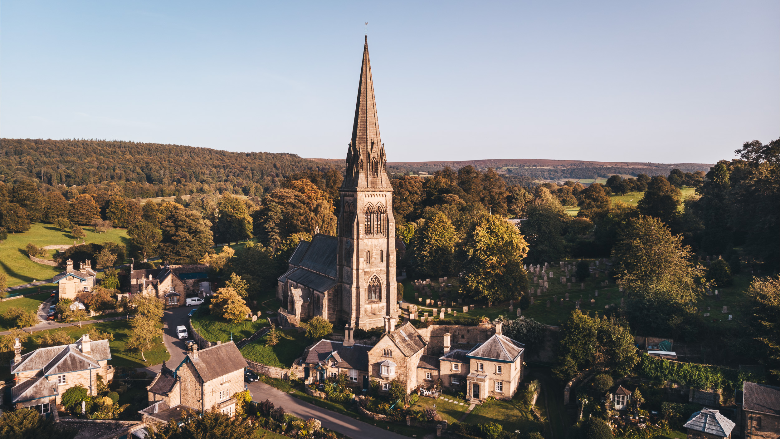 Endsor Village Fine Art Print showing the village in an autumnal setting