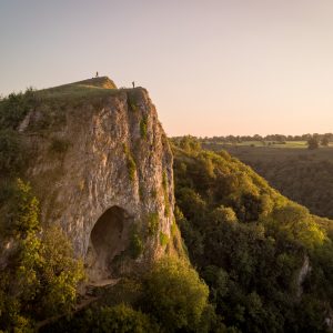Thor’s Cave fine art print showing the stunning location in the evening light