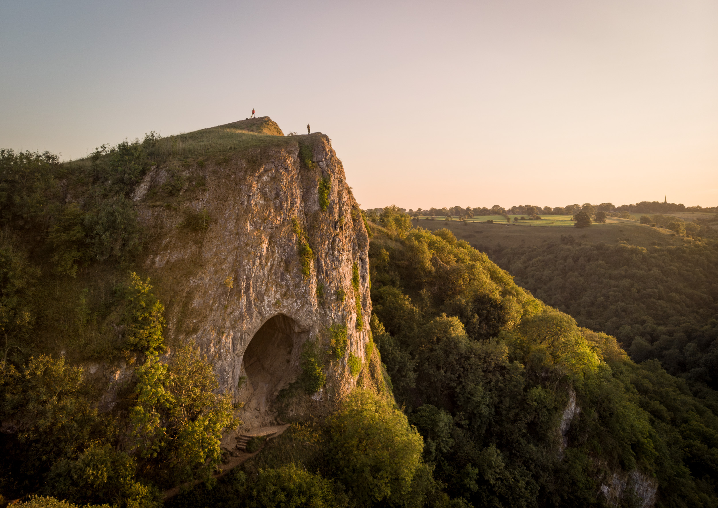 Thor’s Cave fine art print showing the stunning location in the evening light